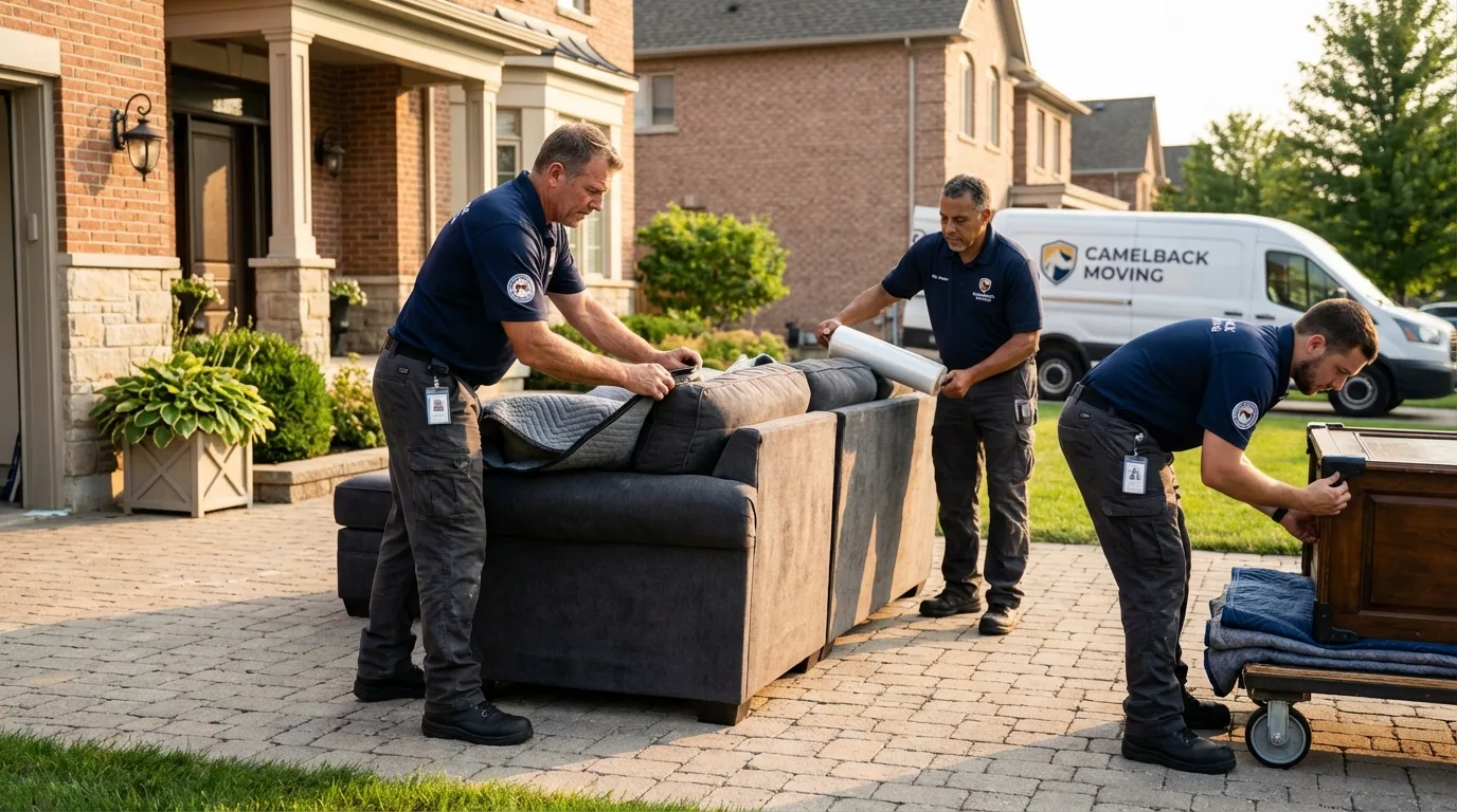 Large estate moving crew wrapping furniture in Fernley, NV